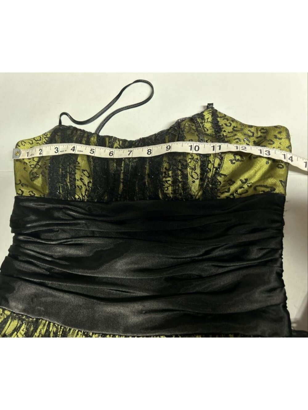 Y2K Fairy Short Semi Formal Dress Homecoming Morgan & Co. Size 3/4 Green Black - Picture 3 of 7